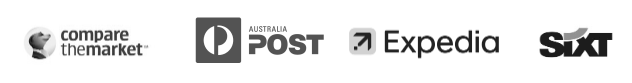 Brand Logos: Compare the Market, Australia Post, Expedia, Sixt
