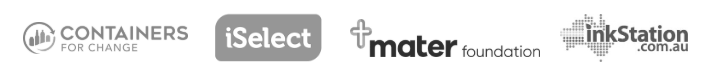 Brand Logos: Containers for Change, iSelect, Mater Foundation, inkStation