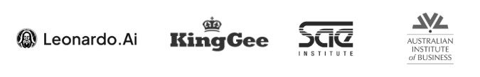 Brand Logos: Leonardo.ai, KingGee, SAE, AIB