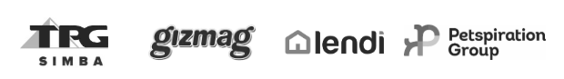 Brand Logos: TPG, Gizmag, Lendi, Petspiration Group