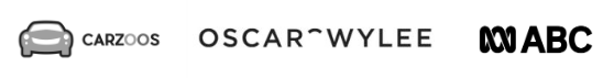 Brand Logos: Carzoos, Oscar Wylee, ABC